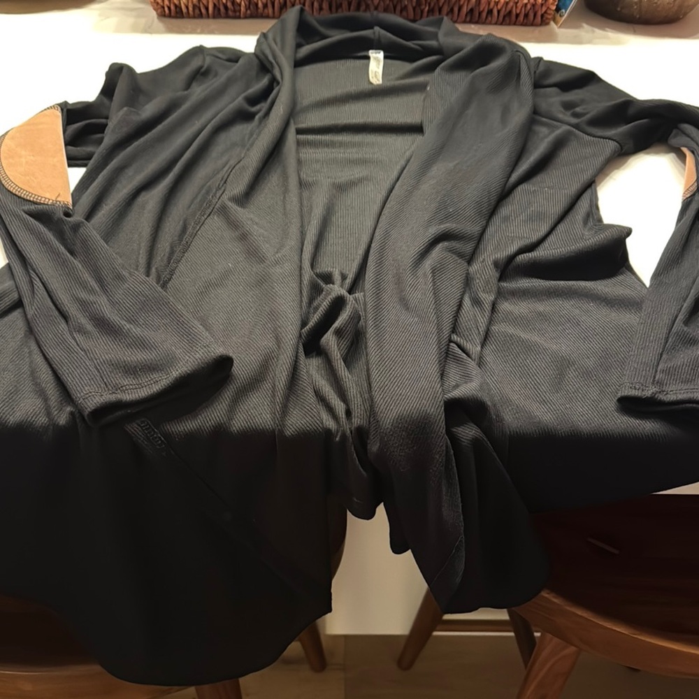 Lyss Loo Black Cardigan with Elbow Patches